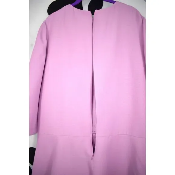 600 E Valentino NWT Wool and Silk Blend Mini Dress Flute Hem Bell Sleeves Lavend - Picture 6 of 9